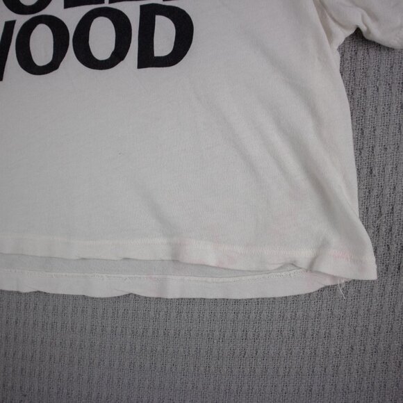 Hollywood Vintage Crop Top Wide Womens Spellout Large - Picture 3 of 8